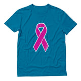 Thumbnail Distressed Pink Ribbon - Breast Cancer Awareness T-Shirt Aqua 3