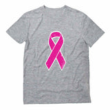 Thumbnail Distressed Pink Ribbon - Breast Cancer Awareness T-Shirt Gray 4