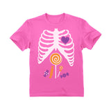 Thumbnail Candy Skeleton - Halloween Kids Toddler Kids T-Shirt Pink 3