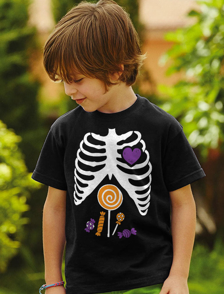 Candy Skeleton - Halloween Kids Toddler Kids T-Shirt - Gray 6