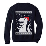 Thumbnail Ugly Christmas Sweater Big Trex Santa - Funny Xmas Sweatshirt Navy 3