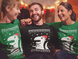 Thumbnail Ugly Christmas Sweater Big Trex Santa - Funny Xmas Sweatshirt Navy 4