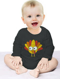 Thumbnail Little Turkey Thanksgiving Holiday Grow Vest Baby Long Sleeve Bodysuit Brown 3