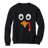 Thumbnail Turkey Face - Funny Thanksgiving Women Sweatshirt Black 2