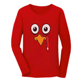 Thumbnail Turkey Face - Funny Thanksgiving Women Long Sleeve T-Shirt Red 1