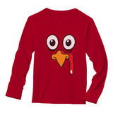 Thumbnail Turkey Face - Funny Thanksgiving Long Sleeve T-Shirt Red 3