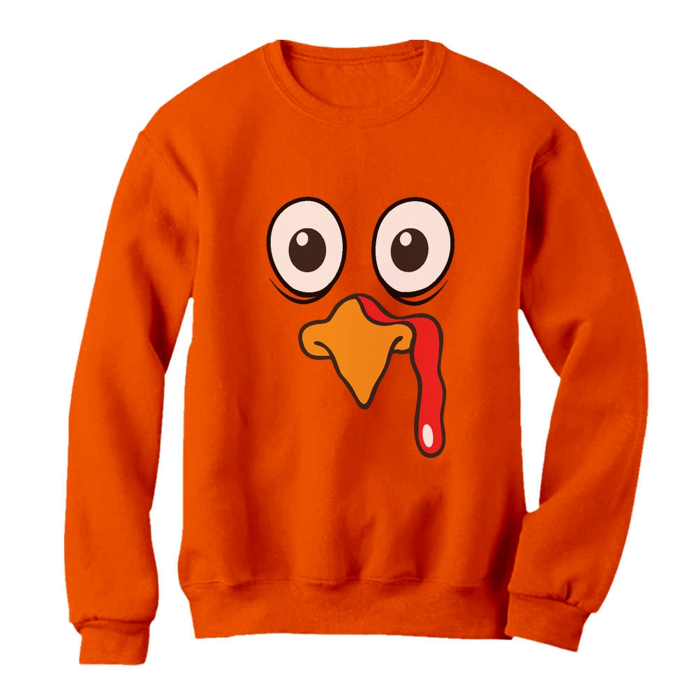 Turkey Face - Funny Thanksgiving Women Sweatshirt - Orange 3