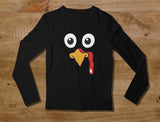 Turkey Face - Funny Thanksgiving Women Long Sleeve T-Shirt 
