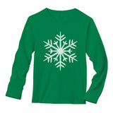 Thumbnail Big White Snowflakes Christmas Gift Xmas Long Sleeve T-Shirt Green 4