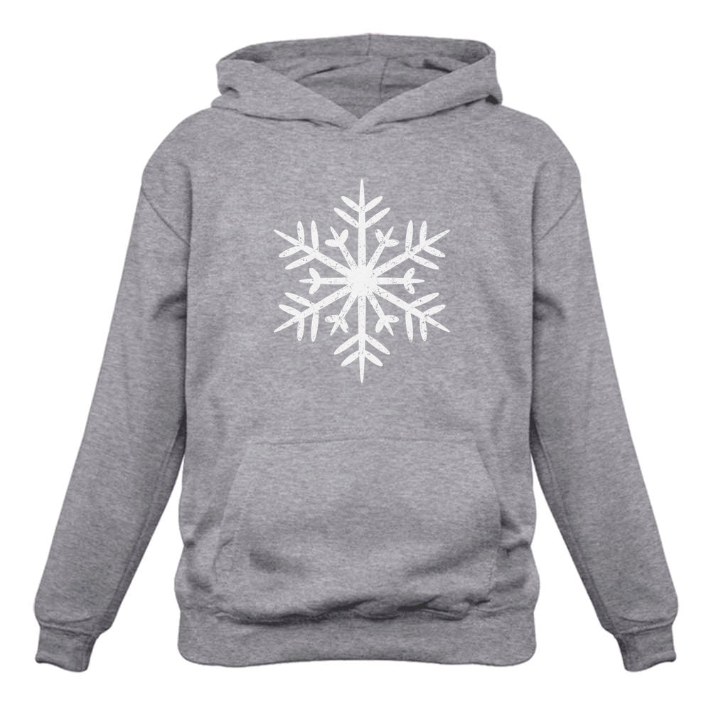 Big White Snowflakes Christmas Gift Xmas Hoodie - Gray 6