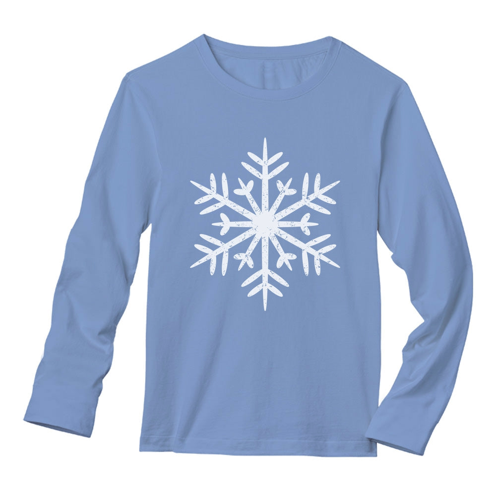 Big White Snowflakes Christmas Gift Xmas Long Sleeve T-Shirt - Light blue 6