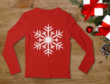 Big White Snowflakes Christmas Gift Xmas Long Sleeve T-Shirt 