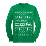 Thumbnail Choo Choo Train Children's Ugly Christmas Sweater Cute Youth Kids Long Sleeve T-Shirt Green 1