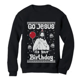 Thumbnail Go Jesus it's Your Birthday Women's Ugly Christmas Sweater Black 2