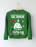 Thumbnail Go Jesus it's Your Birthday Women's Ugly Christmas Sweater Black 4