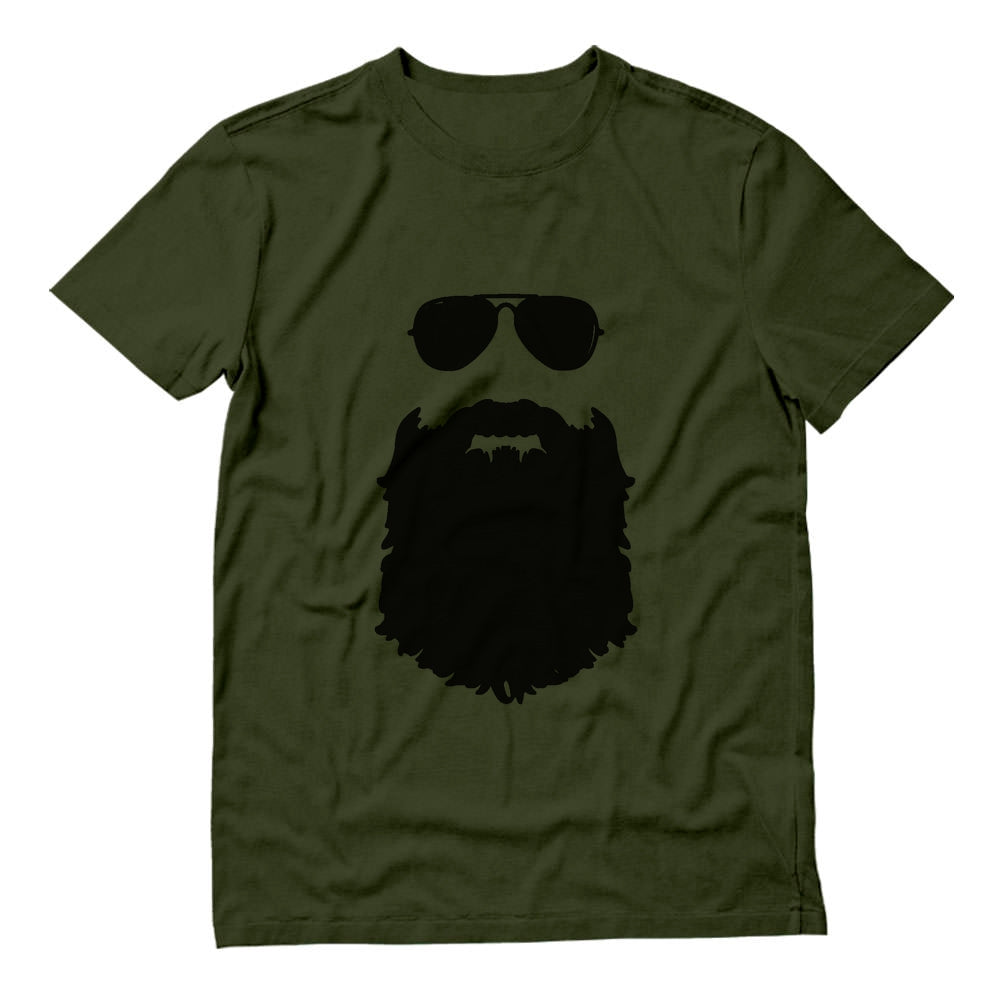 Beard & Sunglasses The Hipsters Apparel Gift Idea Cool T-Shirt - Olive 7