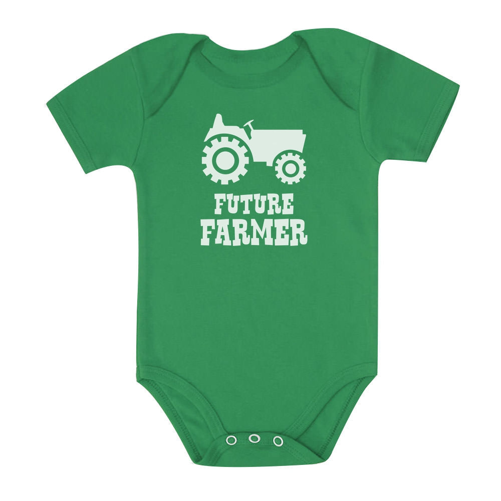 Future Farmer - Cute Baby Grow Vest Farmers Babies Gift Baby Bodysuit - Green 4