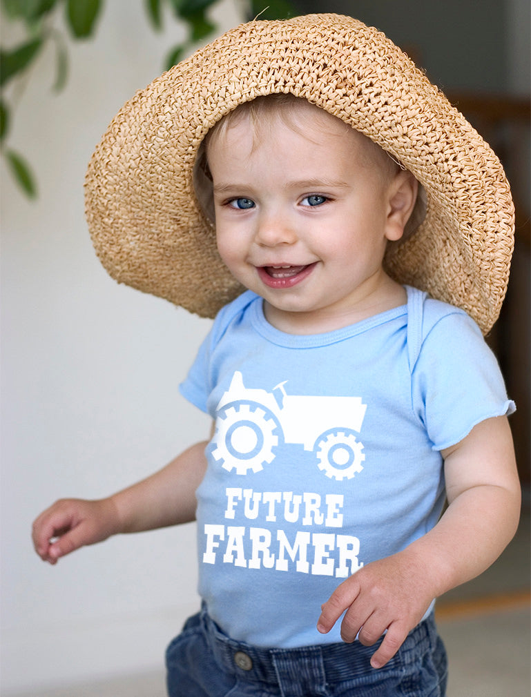 Future Farmer - Cute Baby Grow Vest Farmers Babies Gift Baby Bodysuit - Gray 7