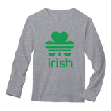 Thumbnail Irish Shamrock Clover Long Sleeve T-Shirt Gray 3