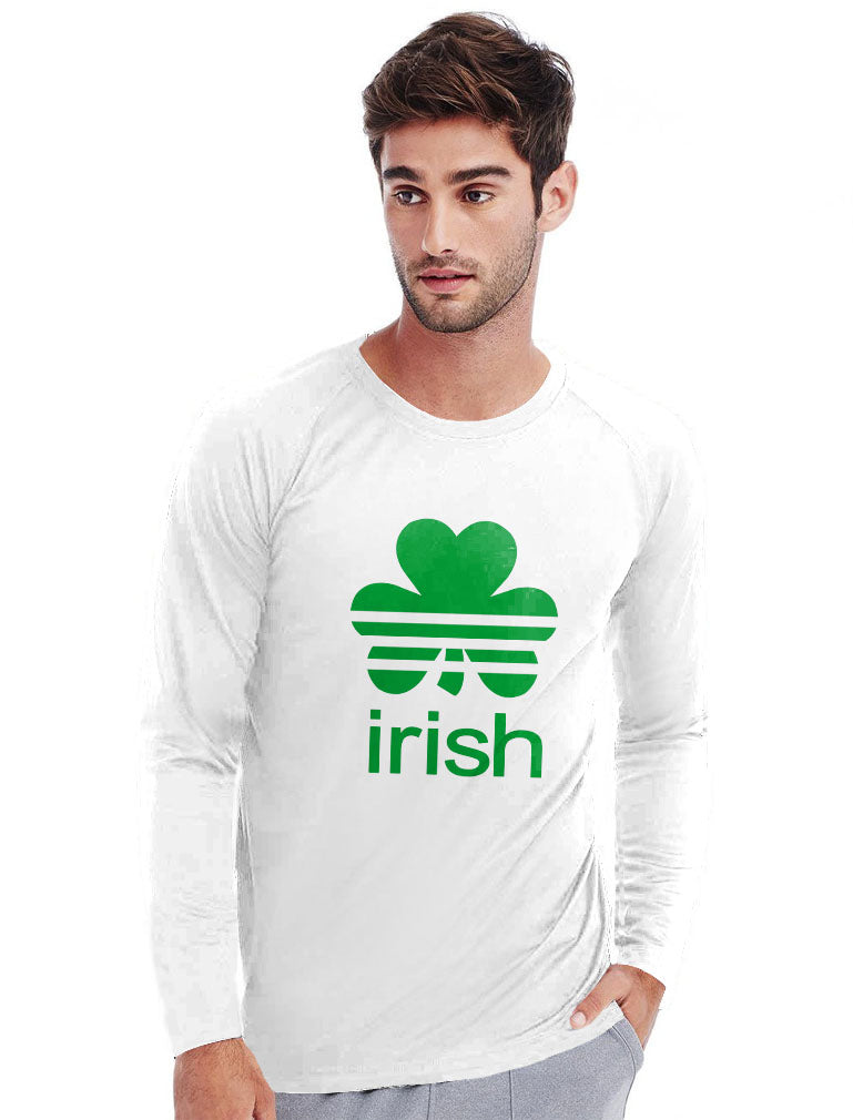 Irish Shamrock Clover Long Sleeve T-Shirt - Gray 4