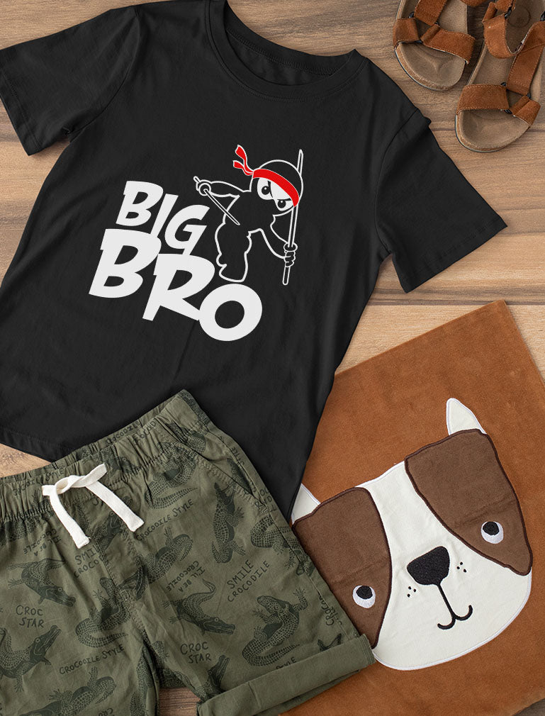Big Bro - Ninja Boy Youth Kids T-Shirt - Black 3