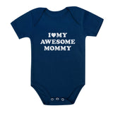 Thumbnail I Love My Awesome Mommy Baby Bodysuit Navy 1