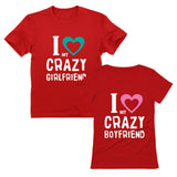 Thumbnail My Crazy Boyfriend & Girlfriend Matching Valentine's Day T-Shirts Gift Idea Woman Red / Man Red 1