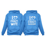 Thumbnail Love My Crazy Husband & Wife Matching Hoodie Wedding Valentine's Day Gift Set Man California Blue / Women California Blue 13