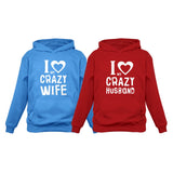 Thumbnail Love My Crazy Husband & Wife Matching Hoodie Wedding Valentine's Day Gift Set Man California Blue / Women Red 14