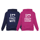 Thumbnail Love My Crazy Husband & Wife Matching Hoodie Wedding Valentine's Day Gift Set Man Blue / Women Pink 11