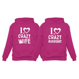 Thumbnail Love My Crazy Husband & Wife Matching Hoodie Wedding Valentine's Day Gift Set Man Pink / Women Pink 8