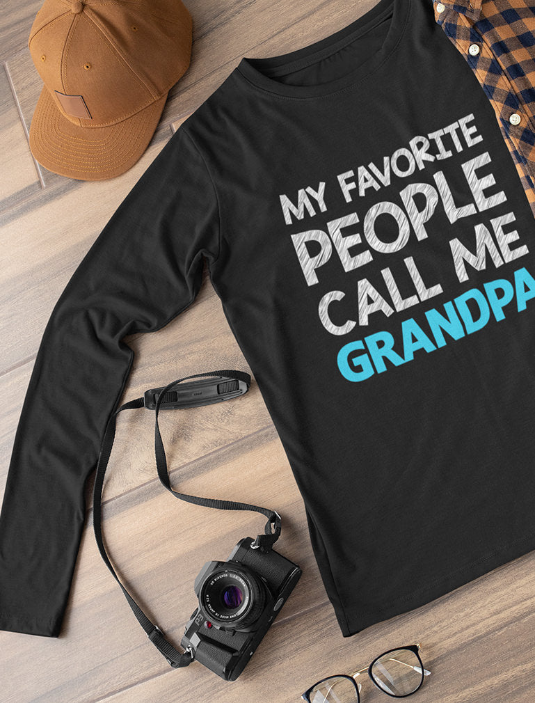 My Favorite People Call Me GRANDPA Long Sleeve T-Shirt - Gray 7