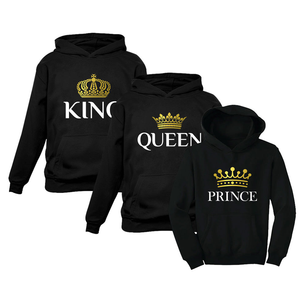 King 01 and Queen 01 Back Print Couple Matching Hoodies Cute Outfit