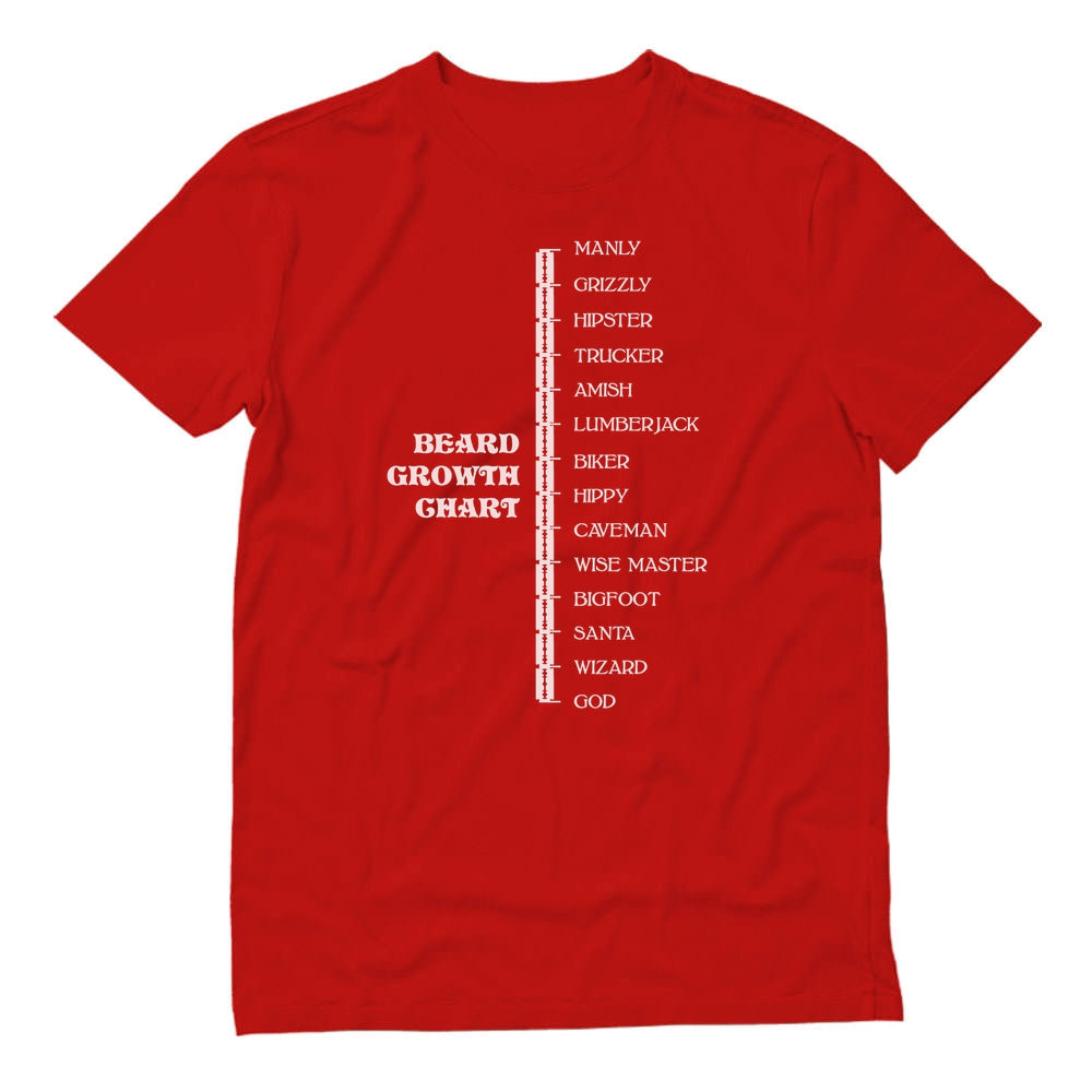 Beard Growth Chart T-Shirt - Red 3
