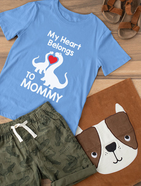 My Heart Belongs To Mommy Toddler Kids T-Shirt - Gray 1
