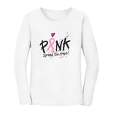 Thumbnail Spread The Hope Pink Breast Cancer Awareness Long Sleeve Women's T-Shirt White 1
