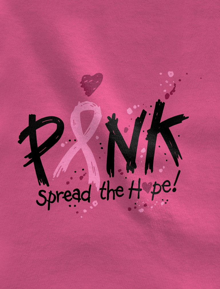 Spread The Hope Pink Breast Cancer Awareness Long Sleeve Women's T-Shirt - Pink 4