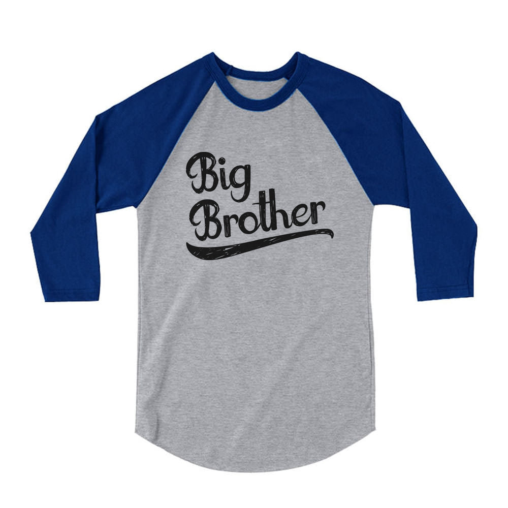 Big Brother 3/4 Sleeve Baseball Jersey Toddler Shirt - Blue 1