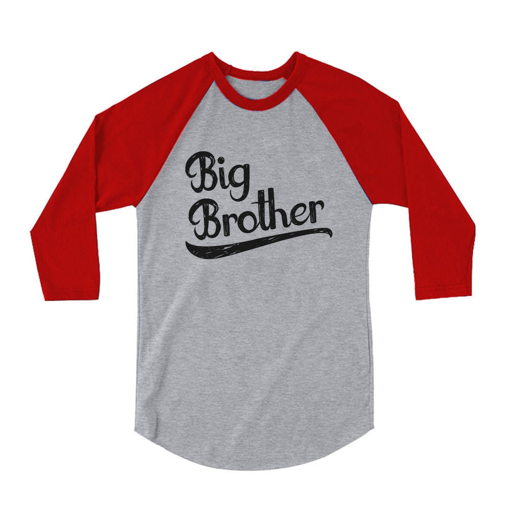 Big Brother 3/4 Sleeve Baseball Jersey Toddler Shirt - Red 2