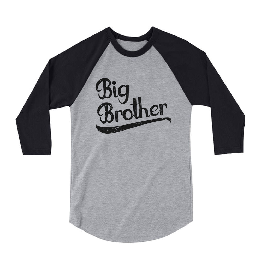 Big Brother 3/4 Sleeve Baseball Jersey Toddler Shirt - Dark Gray 3