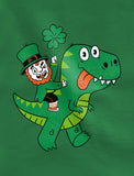 Thumbnail Leprechaun Riding T-Rex Toddler Kids Long sleeve T-Shirt Black 2