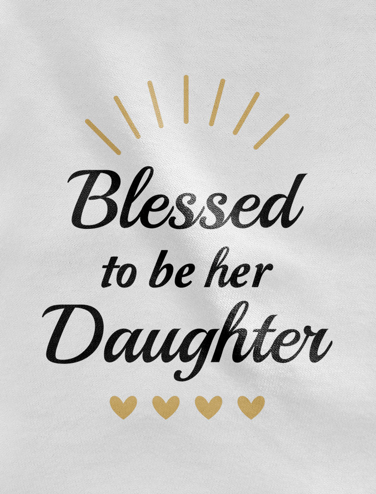 Blessed Mommy & Me Mom T-shirt & Daughter Bodysuit Matching Mother's Day Set - White 4