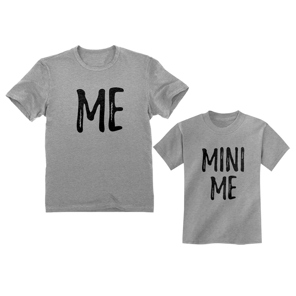 Daddy and Me Matching T-Shirts Funny Me & Mini Me Matching Set - Gray 2