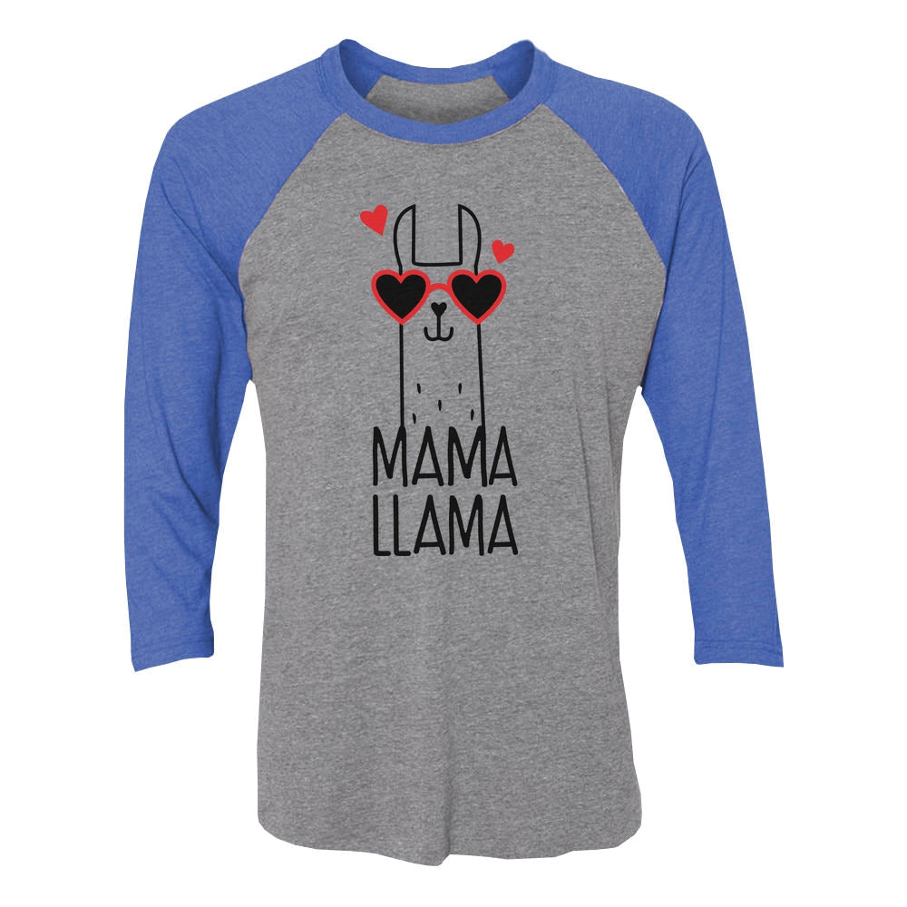 Mama Llama 3/4 Women Sleeve Baseball Jersey Shirt 