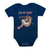 Thumbnail Love My Daddy Sloth Baby Bodysuit Navy 6
