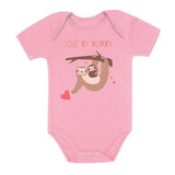 Love My Mommy Sloth Baby Bodysuit 