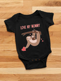 Love My Mommy Sloth Baby Bodysuit 
