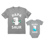 Papa Saur - T-Rex Dad & Baby Saur T-Rex Baby Matching Father's Day Gift Set 
