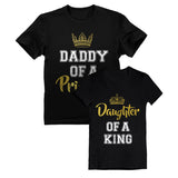 Thumbnail Father & Daughter King Father's Day Gift Dad & Toddle Girl T-Shirts Matching Set Black 2