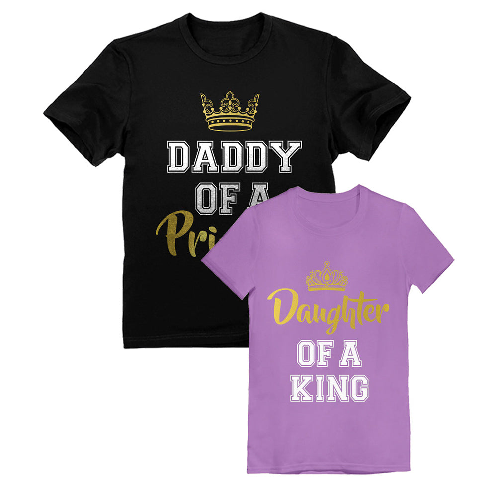 Father & Daughter King Father's Day Gift Dad & Toddle Girl T-Shirts Matching Set - Lavender 3